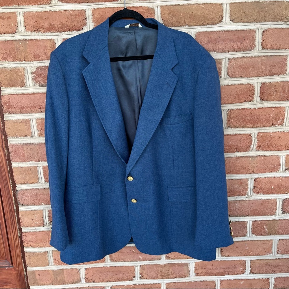Classic Blue Sport Coat with Notched Lapel lightweight. Made in USA